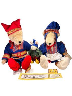 Vtg VanderBear Hoppy Vanderhare Santas Workshop Lot of 3 North American Bear Co